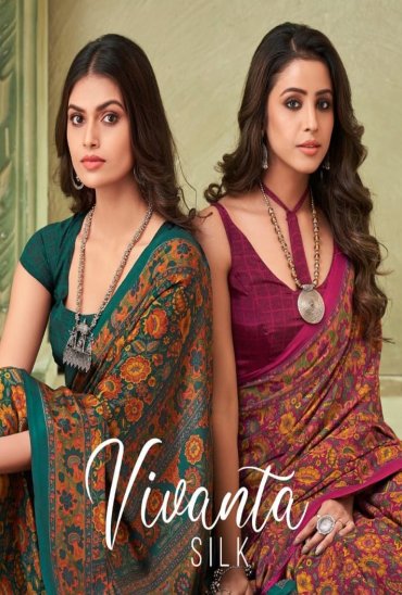 RUCHI VIVANTA SILK VOL 16 SILK CRAPE PRINTED SAREES