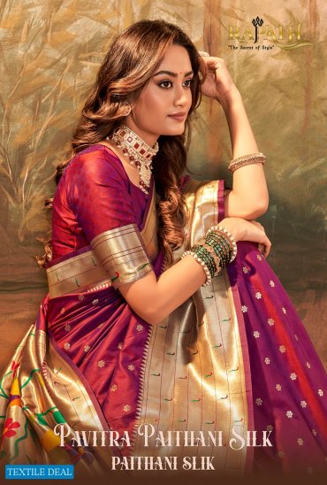 Rajpath Pavitra Paithani Silk Wholesale Paithani Silk With Zari Weaving Sarees