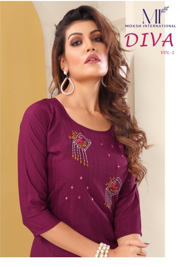 Moksh Diva Vol-1 Wholesale Vision Silk Long Straight Kurtis Moksh Diva Vol-1 Wholesale Vision Silk Long Straight Kurtis