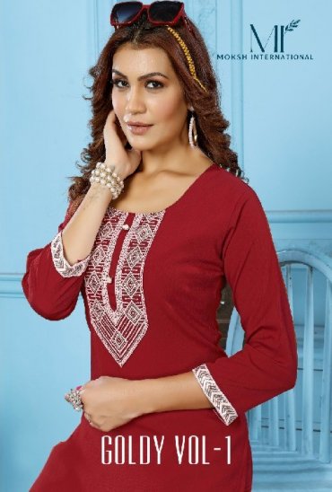 Moksh Goldy Vol-1 Wholesale Rinkal Cotton Top With Rinkal Pant