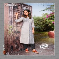 100 MILES LAUNCH ARROW COTTON PATTERN KURTI WITH COMBO PANT WHOLESALE RATE