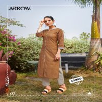 100 MILES LAUNCH ARROW COTTON PATTERN KURTI WITH COMBO PANT WHOLESALE RATE
