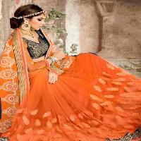 Ronak 6029 to 6040 Series Wholesale Designer Embroidered Ethnic Saree Catalogs