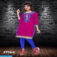 Stylo Cotton With Embroidery long kurtis