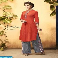 Feminista hashtag Wholesale ready made long kurtis and plazzo