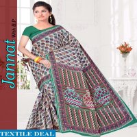 jannat Cotton Saree With blouse Wholesaler