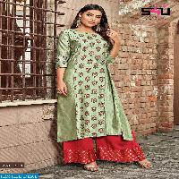 S4u Womaniya Vol-8 Wholesale Ready Made Kurtis N Plazzo