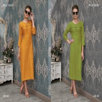 mustard Ginni Wholesale ready made long kurtis
