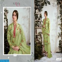 KARMA ZEBAISH VOL 1 COTTON SATIN WITH EMBRODAIRY SUIT TRADER