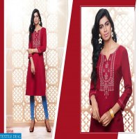 KAJREE PRESENTING LILY VOL 14 RAYON EMBROIDERY WORK KURTI COLLECTION