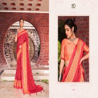 5D DESIGNER  TEHZEEB 4 CIFFON WITH GOLD PATTERN  DESIGNER SAREES