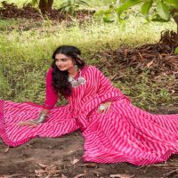 5D BANDHAN GEORGETTE WITH FOIL PRINT CASUAL WEAR  SAREE