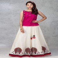 WESTERN KALAMKARI TREND DESIGNER TOP WITH SKIRT FOR INDIAN WOMAN