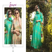 PSYNA PESTTEL TWINS COTTON STAIL DESIGNER GOWN CUM LONG KURTI