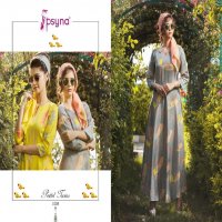 PSYNA PESTTEL TWINS COTTON STAIL DESIGNER GOWN CUM LONG KURTI
