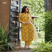 FLORENCE  SILKY SLUB DESIGNER READY MADE KURTI WITH BOTTOM