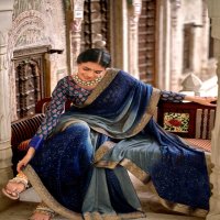 GULMOHAR BY KASHVI CRECTION GEORGETTE PARTY WEAR FANCY SAREE