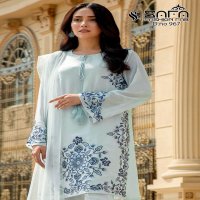 SAFA FASHION PRESENTS SF-967 DESIGNER EMBROIDER TUNIC KURTI WITH CIGARETTE PANTS