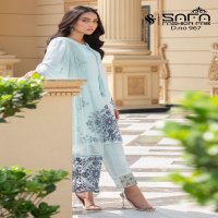 SAFA FASHION PRESENTS SF-967 DESIGNER EMBROIDER TUNIC KURTI WITH CIGARETTE PANTS