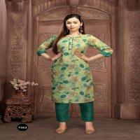 MORNI VOL-2 BY FASHION TALK HEAVY COTTON TOP AND PANT PRINT KURTI CATALOG