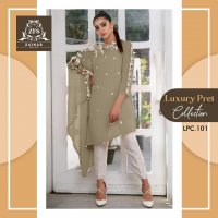 ZAINAB LUXURY PERL 101  COLLECTION CLASSY DESIGNER KURTI WITH CIGARETTE PANTS