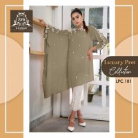 ZAINAB LUXURY PERL 101  COLLECTION CLASSY DESIGNER KURTI WITH CIGARETTE PANTS