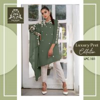 ZAINAB LUXURY PERL 101  COLLECTION CLASSY DESIGNER KURTI WITH CIGARETTE PANTS