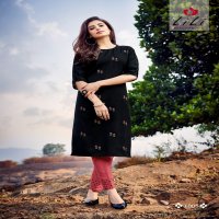 LILI KASTURI DESIGNER STYLISH WOMENS  KURTI WITH BOTTOM
