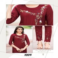 RANGJYOT AAROHI VOL 1 LIZA RAYON WORK DESIGNER KURTI AND  BOTTOM