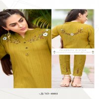 RANGJYOT AAROHI VOL 1 LIZA RAYON WORK DESIGNER KURTI AND  BOTTOM