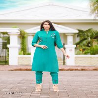 RANGJYOT AAROHI VOL 1 LIZA RAYON WORK DESIGNER KURTI AND  BOTTOM