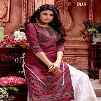 KIANA BANDHANI VOL 3 COTTON BANDHEJ GOLD PRINT  DESIGNER STYLISH KURTI WITH PLAZZO