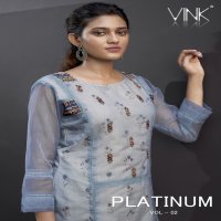 PLATINUM 2 BY VINK PURE ORGANZA  DESIGNER STYLISH KURTI WITH PANTS