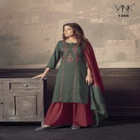 VINK PRESENTS SCRLET SILK CASUAL DESIGNER KURTI WITH MUSLISN SARARA