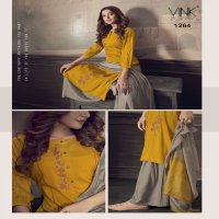 VINK PRESENTS SCRLET SILK CASUAL DESIGNER KURTI WITH MUSLISN SARARA