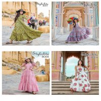 STYLISHTA VOL 8 MASLIN PRINTED DESIGNER STYLISH KURTIS