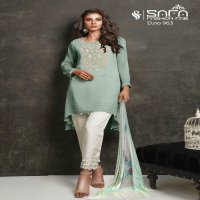 SAFA FASHION PRESENTS SF 963 DESIGNER STYLISH KURTIS WITH CIGARETTE PANTS