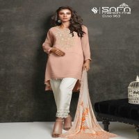 SAFA FASHION PRESENTS SF 963 DESIGNER STYLISH KURTIS WITH CIGARETTE PANTS