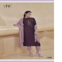 SHIMMER BY VINK SILK DESIGNER STYLISH KURTI WITH PANTS AND DUPATTA EXCLUSIVE COLLECTION