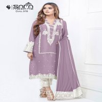 SAFA FASHION D NO 978 GEORGETTE WORK WITH CIGARETTE PANTS PAKISTANI KURTIS  COLLATION