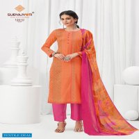 Suryajyoti Zaira Vol-10 Wholesale Cotton With Chiffon Dupatta Dress