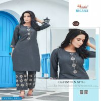 SMYLEE PRESENT NIGAAH SLUB EMBROIDERY KURTI WITH PANT COLLECTION