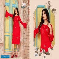 SMYLEE AMAYRA VOL 4 SLUB RAYON KURTI WITH MATCHING MASK
