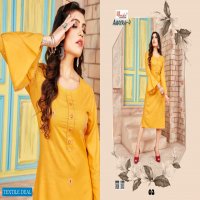 SMYLEE AMAYRA VOL 4 SLUB RAYON KURTI WITH MATCHING MASK