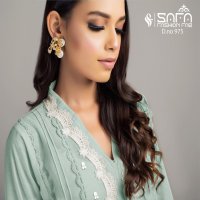 SAFA FASHION  D NO 975 STYLISH PAKISTANI DESIGNER KURTIS WITH CIGARETTE PANTS COLLECTION