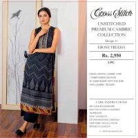 Cross Stitch Unstitched Premium Cambric Collection Wholesale Pakistani Catalogs