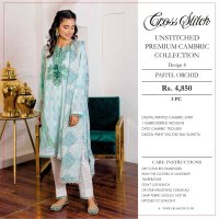 Cross Stitch Unstitched Premium Cambric Collection Wholesale Pakistani Catalogs