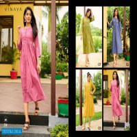 100 Miles Vinaya Wholesale Pure Cotton Long Kurtis Catalogs
