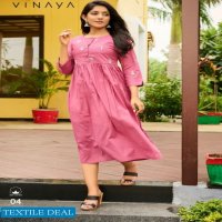 100 Miles Vinaya Wholesale Pure Cotton Long Kurtis Catalogs