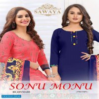 Vishnu Print Sonu Monu Wholesale Double Top Readymade Dress